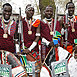 Masai Warriors take part in the London Marathon