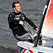 Ben Ainslie sailing on the Thames