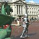 George & his Dragon outside Buckingham Palace